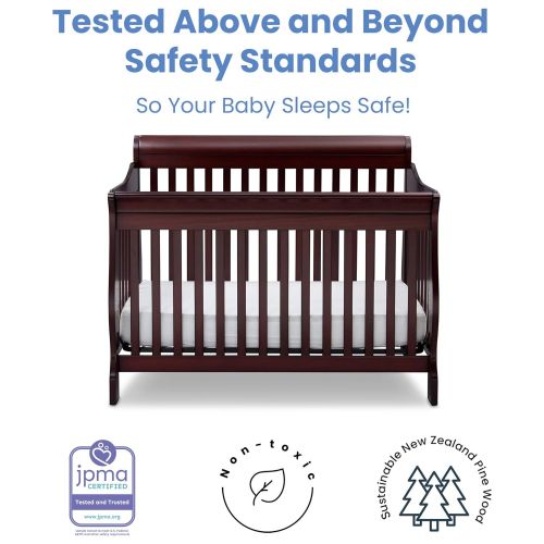  Delta Children Canton 4-in-1 Convertible Baby Crib, Espresso Cherry