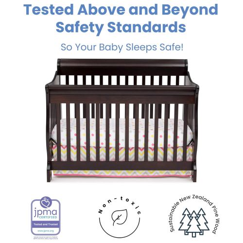  Delta Children Canton 4-in-1 Convertible Baby Crib, Espresso Cherry