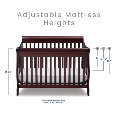  Delta Children Canton 4-in-1 Convertible Baby Crib, Espresso Cherry