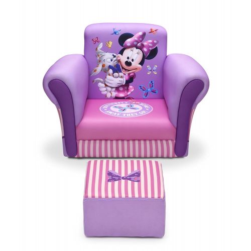  Delta Children Upholstered Chair with Ottoman, Disney Minnie Mouse