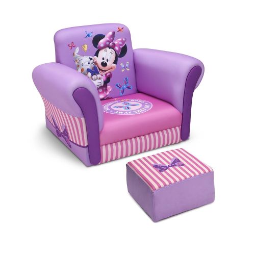  Delta Children Upholstered Chair with Ottoman, Disney Minnie Mouse