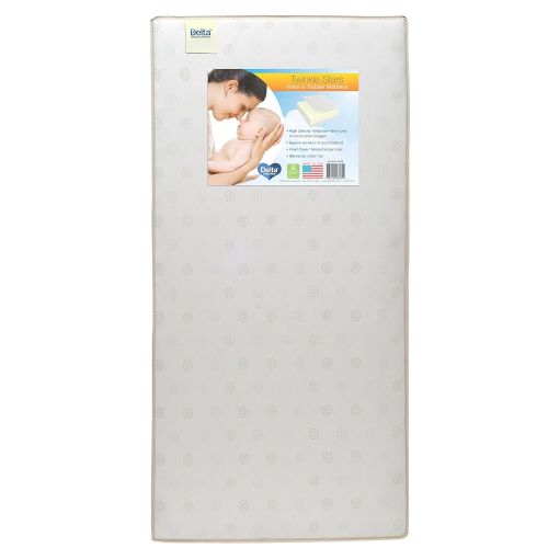  Delta Children Twinkle Stars Fiber Core Crib and Toddler Mattress | Waterproof | Lightweight |...