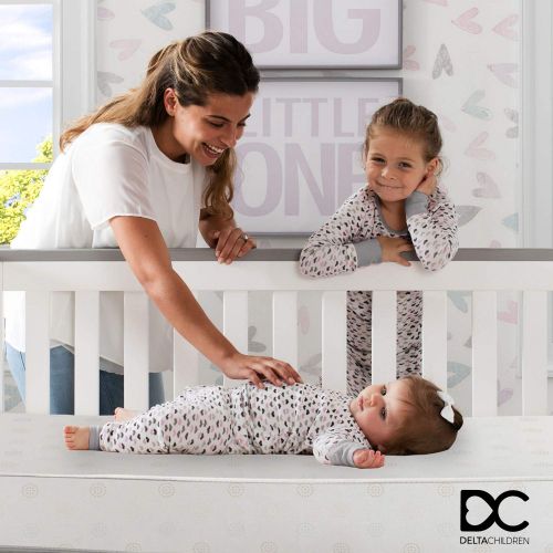  Delta Children Twinkle Stars Fiber Core Crib and Toddler Mattress | Waterproof | Lightweight |...