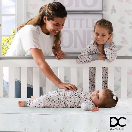  Delta Children Twinkle Stars Fiber Core Crib and Toddler Mattress | Waterproof | Lightweight |...