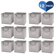 Delta Children 12 Piece Foldable Storage Cubes/Bins, Cool Grey
