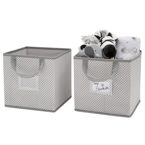  Delta Children 12 Piece Foldable Storage Cubes/Bins, Cool Grey