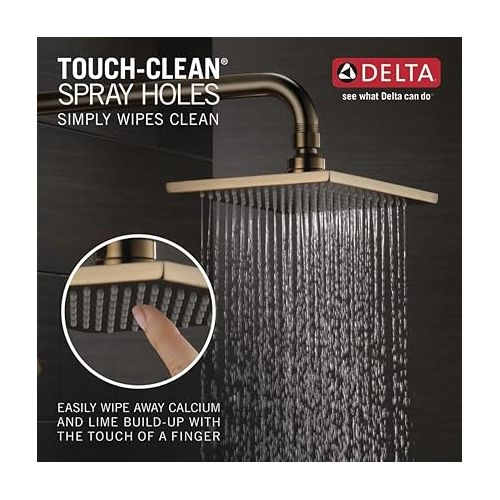  Delta Faucet Vero 14 Series Single-Function Shower Faucet Set, Rain Shower Head, Gold Shower Faucet, Shower Handle, Delta Shower Trim Kit, Champagne Bronze T14253-CZ-WE (Valve Not Included)