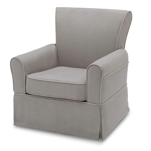  Delta Furniture Delta Children Benbridge Glider Swivel Rocker Chair, Dove Grey with Soft Grey Welt