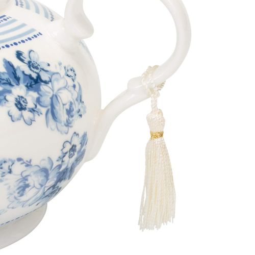  Delton Products English Blue 9.5 inches x 5.6 inches Porcelain Tea Pot in Gift Box Serveware