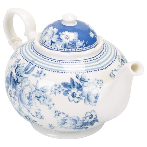  Delton Products English Blue 9.5 inches x 5.6 inches Porcelain Tea Pot in Gift Box Serveware