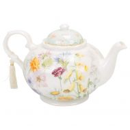 Delton Products Wildflower 9.5 inches x 5.6 inches Porcelain Tea Pot in Gift Box Serveware