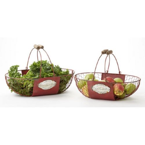  Delton Products Metal 15 Inches x 16.8 Inches Picnic Baskets Set Of 2