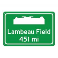 /DelusionalSign Green Bay Packers - Lambeau Field - Miles to Stadium Highway Road Sign - Customize the Distance