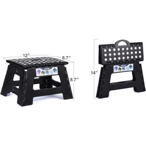  [아마존베스트]Delxo Folding Step Stool 9 inch Plastic Folding Stool,Upgrade Patent Kitchen Step Stool,Non Slip Foldable Step Stool for Kids,2019 Strengthen Plastic Stepping Stool