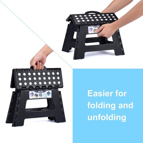  [아마존베스트]Delxo Folding Step Stool 9 inch Plastic Folding Stool,Upgrade Patent Kitchen Step Stool,Non Slip Foldable Step Stool for Kids,2019 Strengthen Plastic Stepping Stool