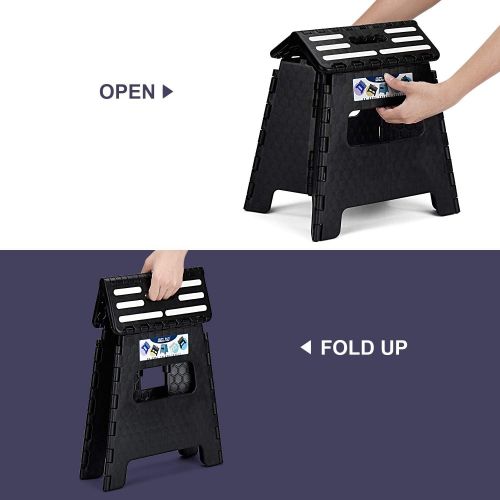  [아마존베스트]Delxo Folding Step Stool 13 inch Plastic Folding Stool,Kitchen Step Stool,Non Slip Foldable Step Stool for Adults,Plastic Stepping Stool,2019 Upgrade