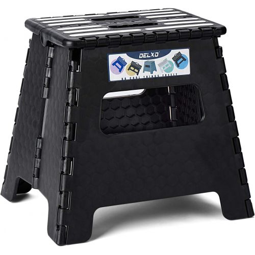  [아마존베스트]Delxo Folding Step Stool 13 inch Plastic Folding Stool,Kitchen Step Stool,Non Slip Foldable Step Stool for Adults,Plastic Stepping Stool,2019 Upgrade