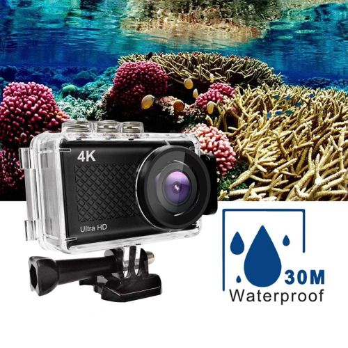  Dem.w 4K Sports Camera - 2.35 Inch Action Camera Kit Waterproof WiFi 30M Underwater Camera Supporting Remote Control APP