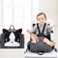 Dem.w dem.w Cartoon Mummy Bag Travel Booster Seat Baby Dining Chair Bag Mummy Bag Multi-Function Large Capacity Mummy Outdoor Backpack
