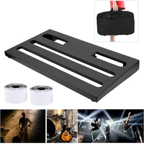  Demeras 22 x 12.4in Portable Guitar Pedal Board Guitar Pedal Board Aluminum Alloy Hook&Loop,for Guitar