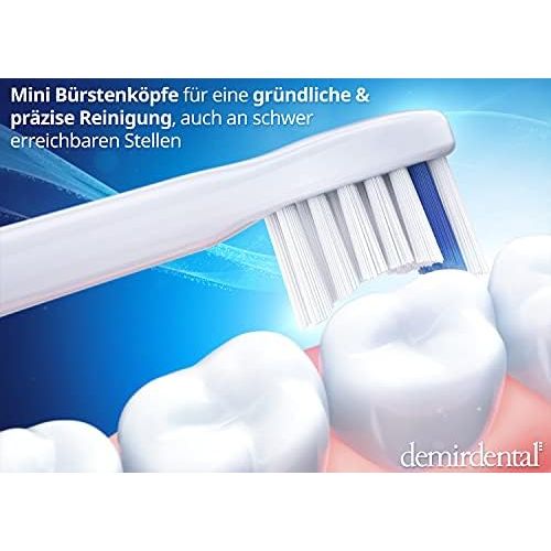  Demirdental HX6088 Mini Sensitive Attachments Suitable for Philips Sonicare Replacement Brushes ProResults, Soft and Small Brush Heads for Sensitive Teeth, White, Pack of 8
