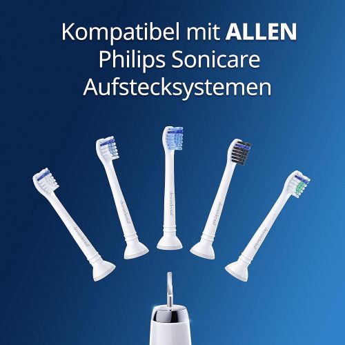  Demirdental HX6088 Mini Sensitive Attachments Suitable for Philips Sonicare Replacement Brushes ProResults, Soft and Small Brush Heads for Sensitive Teeth, White, Pack of 8