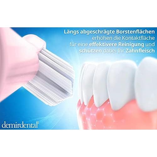  Demirdental attachments extra soft suitable for Philips Sonicare replacement brushes ProResults, extra soft bristles, pink, HX6053