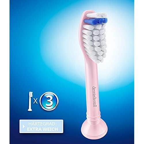  Demirdental attachments extra soft suitable for Philips Sonicare replacement brushes ProResults, extra soft bristles, pink, HX6053