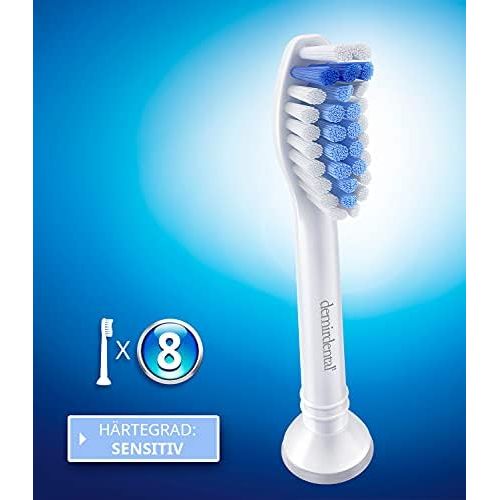  Demirdental Sensitive Attachments for Philips Sonicare Replacement Brushes ProResults, Soft Brush Heads for Sensitive Teeth, White, HX6058