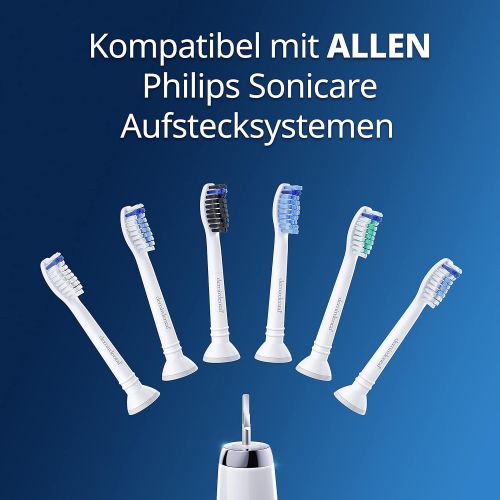  Demirdental Sensitive Attachments for Philips Sonicare Replacement Brushes ProResults, Soft Brush Heads for Sensitive Teeth, White, HX6058