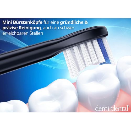  Demirdental attachments suitable for Philips Sonicare replacement brushes, mini sensitive black, soft small brush heads, HX6084b