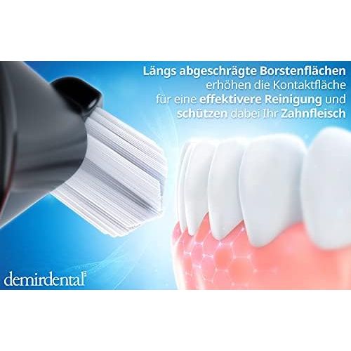  8 Demirdental attachments extra soft suitable for Philips Sonicare replacement brushes ProResults, extra soft bristles, black HX6058eb