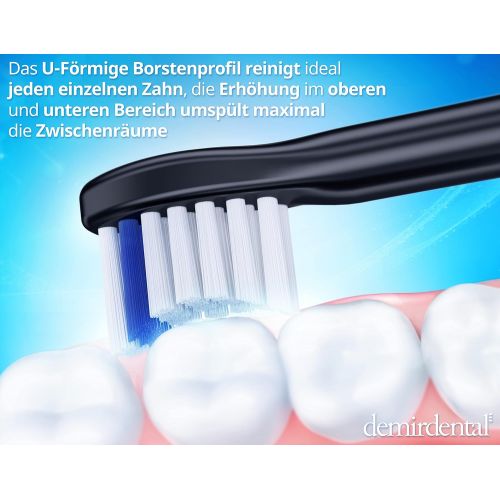  8 Demirdental Mini Hard Attachments Suitable for Philips Sonicare Replacement Brushes, Short Head, Hard, Black, HX7048b