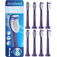 Demirdental attachments extra soft suitable for Philips Sonicare replacement brushes ProResults, extra soft bristles, purple, HX6058ep