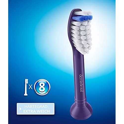  Demirdental attachments extra soft suitable for Philips Sonicare replacement brushes ProResults, extra soft bristles, purple, HX6058ep