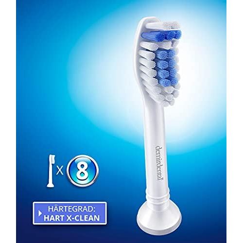  Demirdental X Series toothbrush heads for Philips Sonicare Diamond Clean with Diamond shaped filaments, also for Optimal White, HX6068X toothbrush heads designed in Berlin, medium
