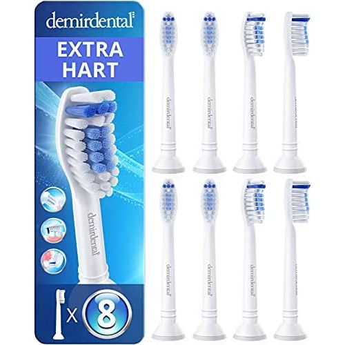  Demirdental X Series toothbrush heads for Philips Sonicare Diamond Clean with Diamond shaped filaments, also for Optimal White, HX6068X toothbrush heads designed in Berlin, medium