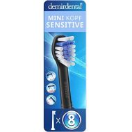 8 Demirdental Sensitive Mini Attachments Suitable for Philips Sonicare Replacement Brushes ProResults, Soft Bristles, Short Head, Black, HX6088b