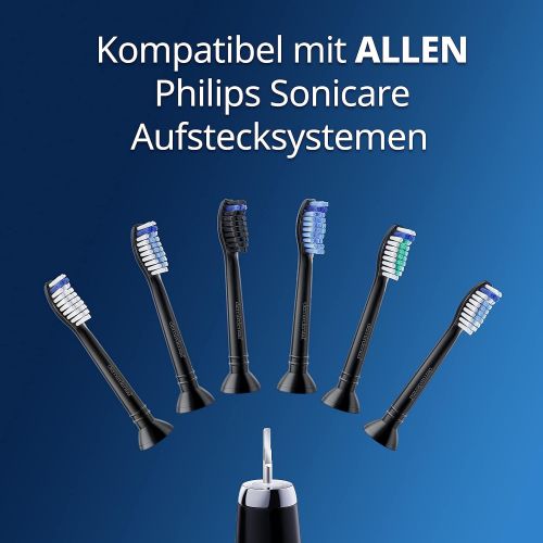  Demirdental attachments suitable for Philips Sonicare replacement brushes, sensitive black, soft brush heads, HX6054b