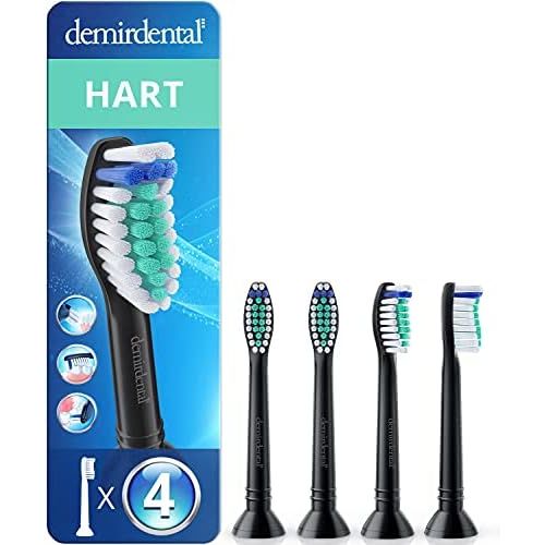  Demirdental HX7034b Hard Attachments Suitable for Philips Sonicare Sonic Toothbrushes Black Pack of 4