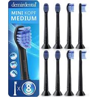 Demirdental Black Mini Attachments for Philips Sonicare Toothbrush Attachment ProResults, HX6028b Replacement Brushes Designed in Berlin, Medium Hardness