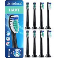 Demirdental HX7038b Hard Attachments Suitable for Philips Sonicare Replacement Brushes ProResults, Hard Bristle, Black, Pack of 8