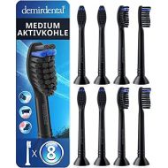 Demirdental Activated Carbon Attachments for Philips Sonicare Replacement Brushes ProResults, Medium Brush Heads for Natural Cleaning, Black, HX9058mb Pack of 8