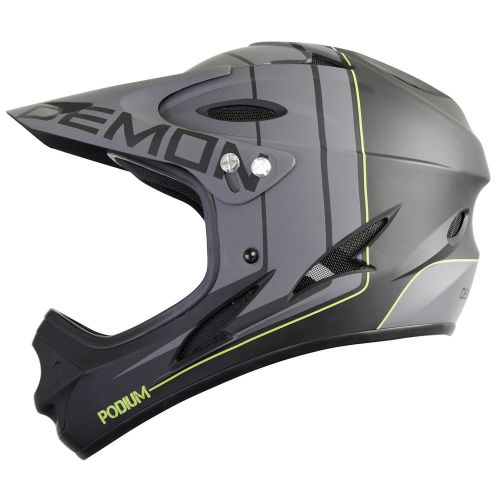  Demon Podium Full Face Mountain Bike Helmet Black with Red Supra Goggle