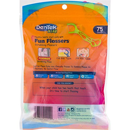  [아마존핫딜][아마존 핫딜] DenTek Kids Fun Flossers | Removes Food & Plaque | 75 Count (Pack of 6)