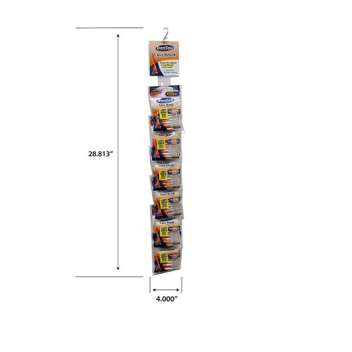  DenTek Dentek Easy Brush Bag Display Clip Strips, 4 Preloaded Clip Strips- 24 (16 Count) Bags Per Strip