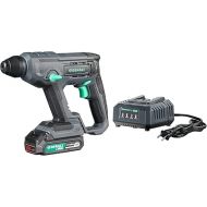 Amazon Brand - Denali by SKIL 20V Cordless Rotary Hammer Kit with 2.0Ah Lithium Battery and 2.4A Charger, Blue