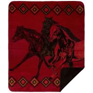 Denali Home Collection by Mont Double-Sided Reversible Throw, 60 by 70-Inch, Wild Horses/Chocolate