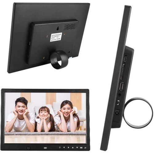  [아마존베스트]Denash Digital Photo Frame, 13 Inch HD Digital Screen Advertising Display Display, Support Picture Photo Music Video Playback, for Birthday, Wedding, Advertisement (Black)