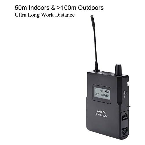  [아마존베스트]Denash 863-865 MHz Stage Monitor Receiver 1/4 Wavelength Clear Sound For ANLEON S2 Wireless In-Ear Stage Monitor System LCD Frequency